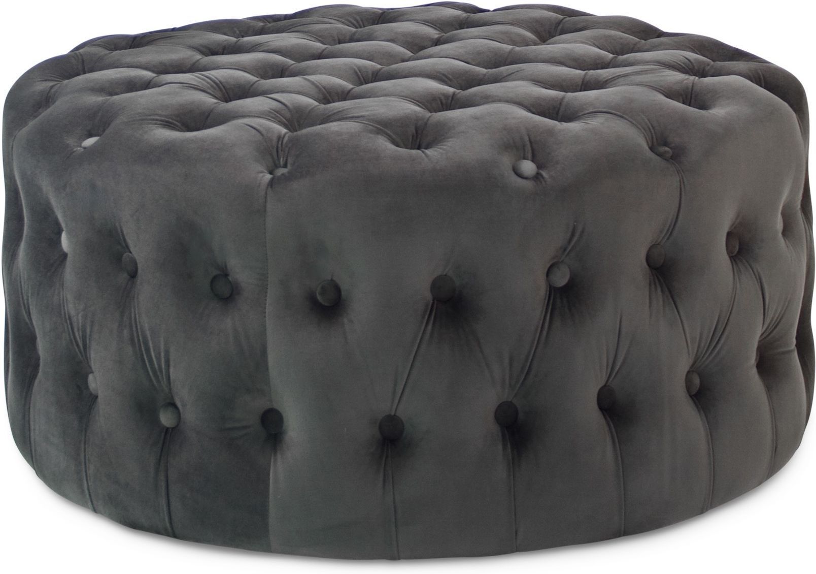 Njordec Velvet Chesterfield puff, Grå, Ø85   Unoliving