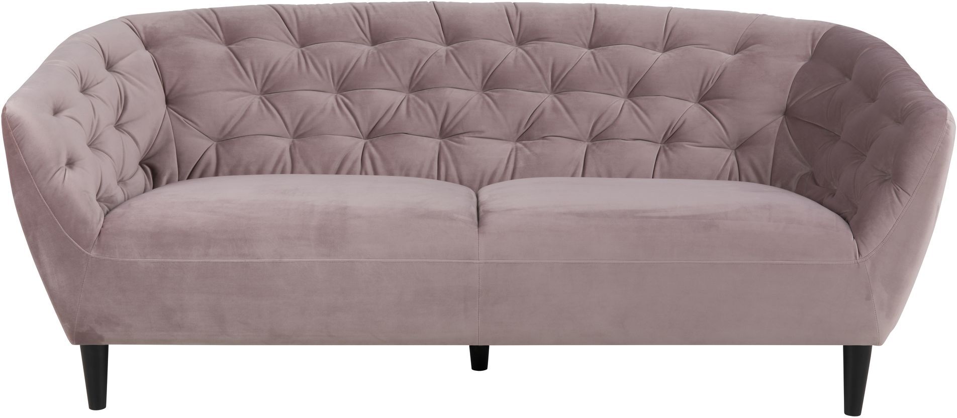 Actona Ria 3-pers. Sofa, Dusty rose velour/Sort   Unoliving