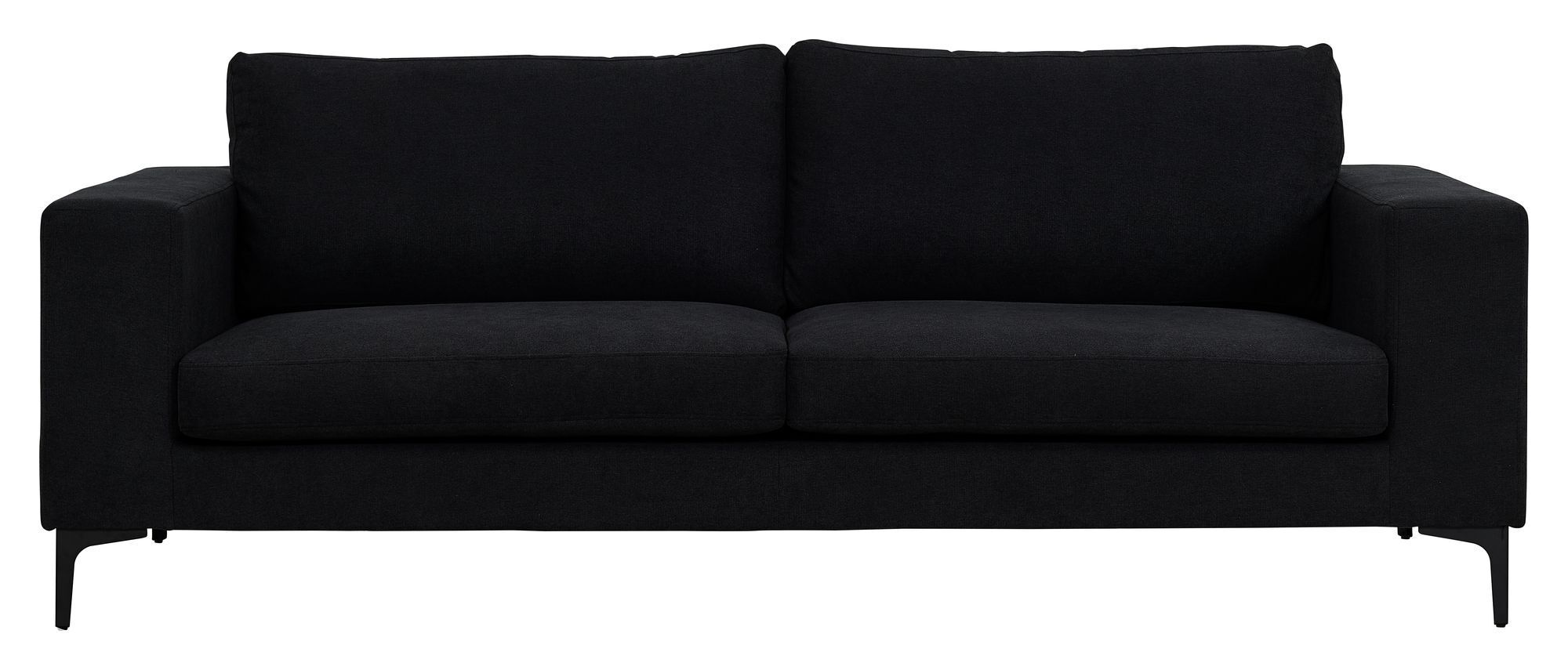 Venture Design Bolero 3-pers. Sofa, Svart Stoff m. Svarte ben   Unoliving