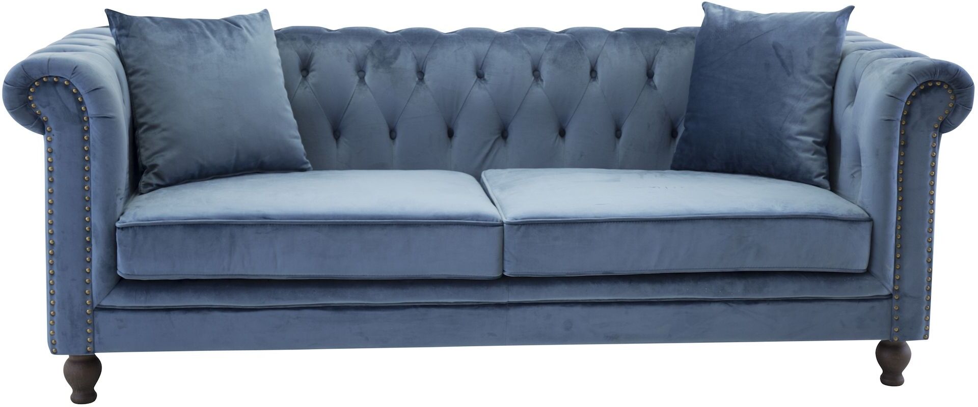 Venture Design Velvet 3-seter sofa - Midnattsblå Velur   Unoliving