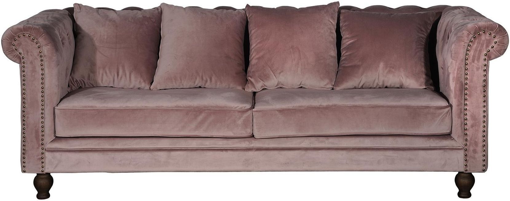 Venture Design Velvet 3-pers. Sofa, Pink Velour   Unoliving