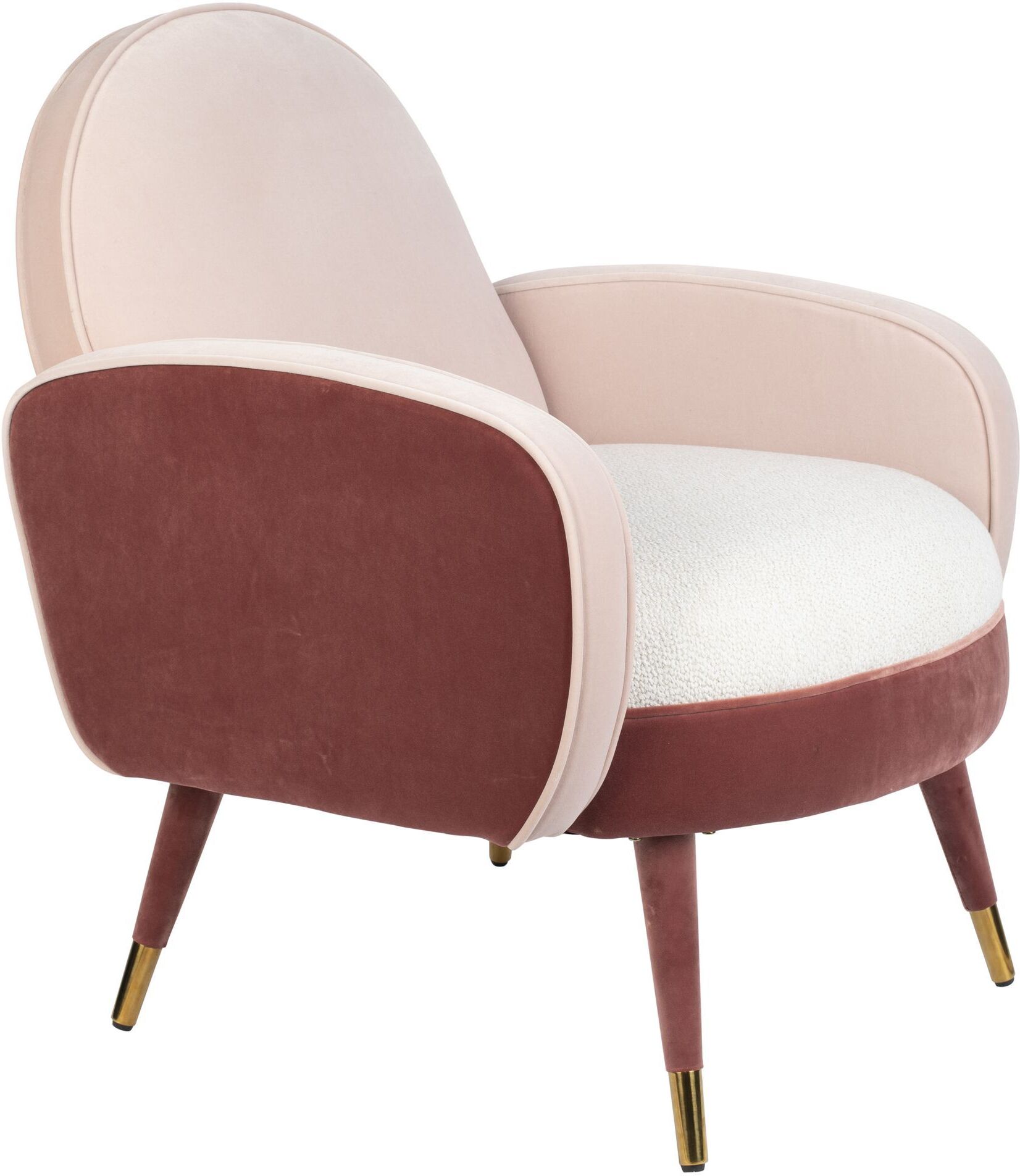 Zuiver Sam Loungestol - Velour Pink/Hvit   Unoliving