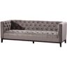 Dekoria Sofa Velvet Elite grey 3-os. - Size: 214x76x74cm