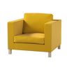 Dekoria Pokrowiec na fotel Karlanda - żółty - Size: 90 x 87 x 66 cm