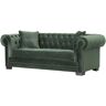 Dekoria Sofa Chesterfield Classic Velvet Deep Forest 3-os. - Size: 218 x 96 x 77 cm