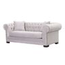 Dekoria Sofa Chesterfield Classic Velvet Light Grey 3-os. - Size: 218 x 96 x 78 cm