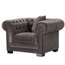 Dekoria Fotel Chesterfield Classic Velvet Dark Grey 118x96x77cm - Size: 118 x 96 x 77 cm