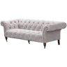 Dekoria Sofa Chesterfield Glamour Velvet Light Grey 3-os. - Size: 230 x 98 x 75 cm