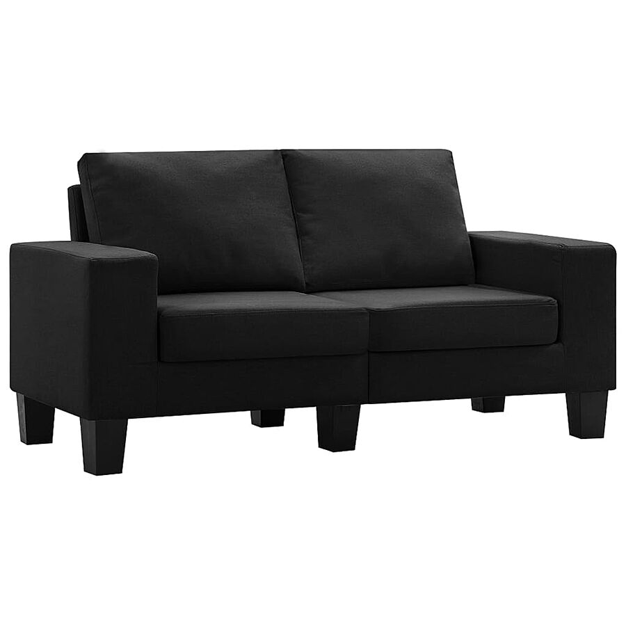 Elior 2-osobowa czarna sofa z podłokietnikami - Lurra 2Q
