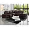 LINEA SOFA Sofá de canto em pele Castanho - Canto direito - ONYX II