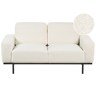 Beliani Sofá com 2 lugares em tecido bouclé branco com pernas metálicas para sala de estar moderna