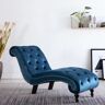 vidaXL Chaise longue em veludo azul