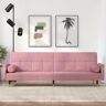 vidaXL Sofá-cama com almofadões veludo rosa