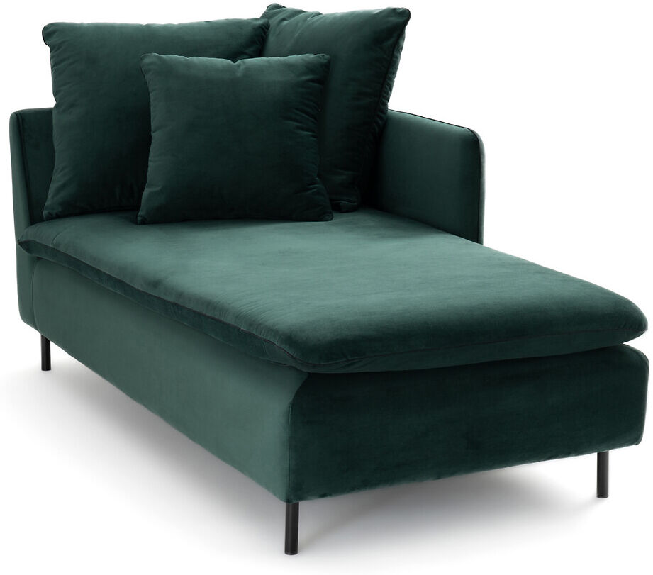 La Redoute Interieurs Chaise longue modelável, comp. 179 cm, em veludo, Ivete   verde-floresta