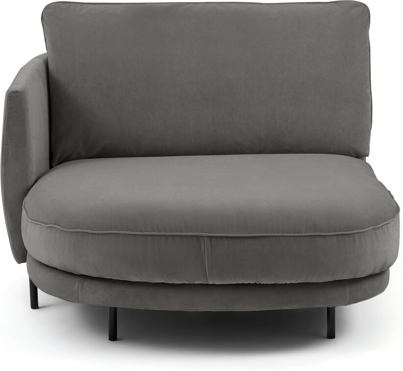 Am.pm Chaise longue em veludo, Arcus design E.Gallina   toupeira