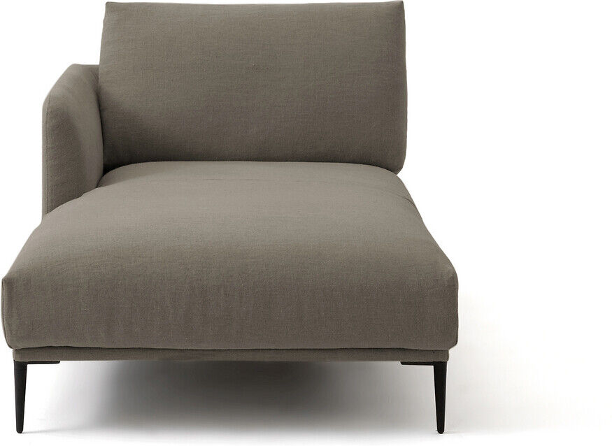 Am.pm Chaise longue em linho grosso stonewashed, Oscar design E.G   Argila