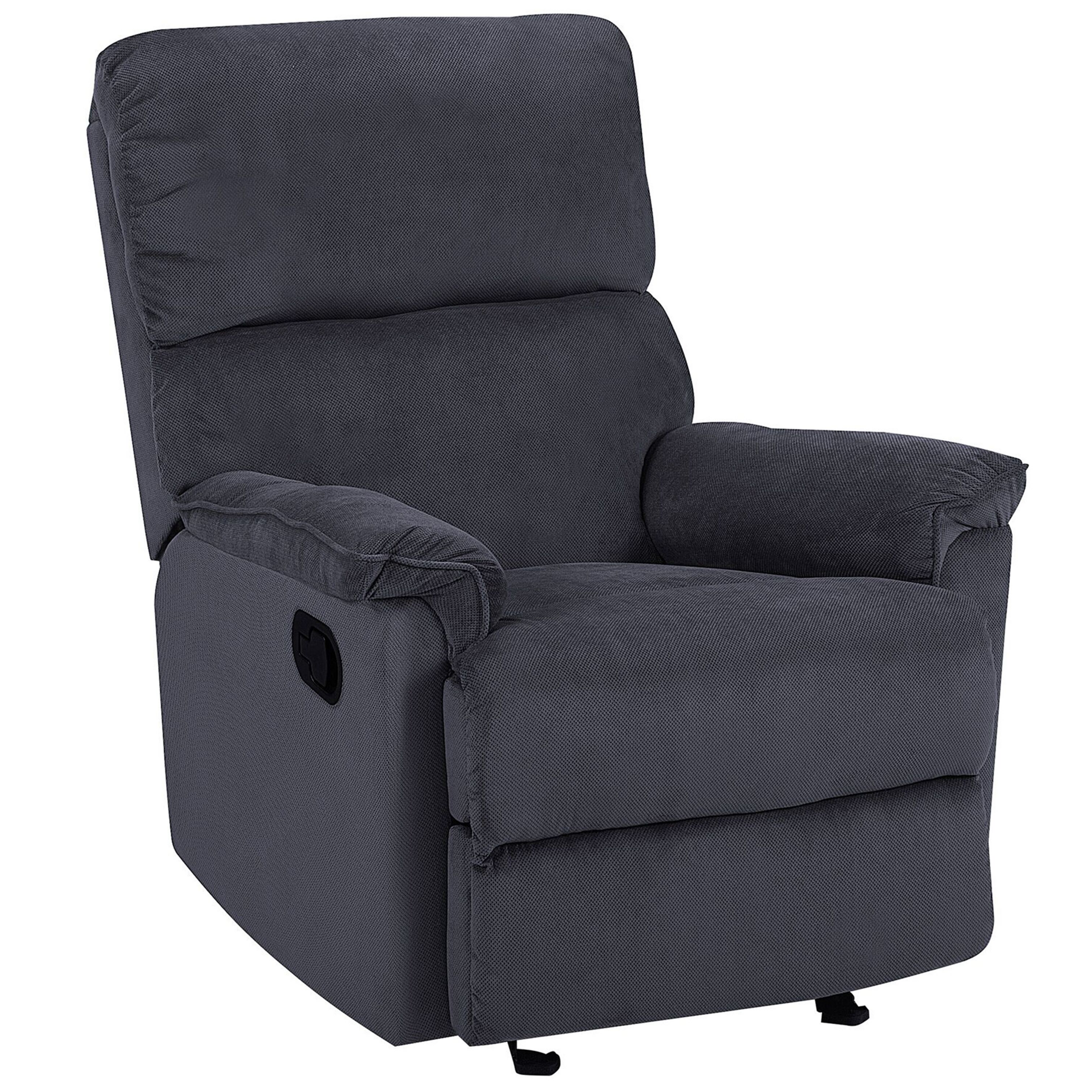 Beliani Poltrona reclinável em tecido cinzento com apoio para os pés e posições ajustáveis para ótimo conforto estilo moderno e elegante