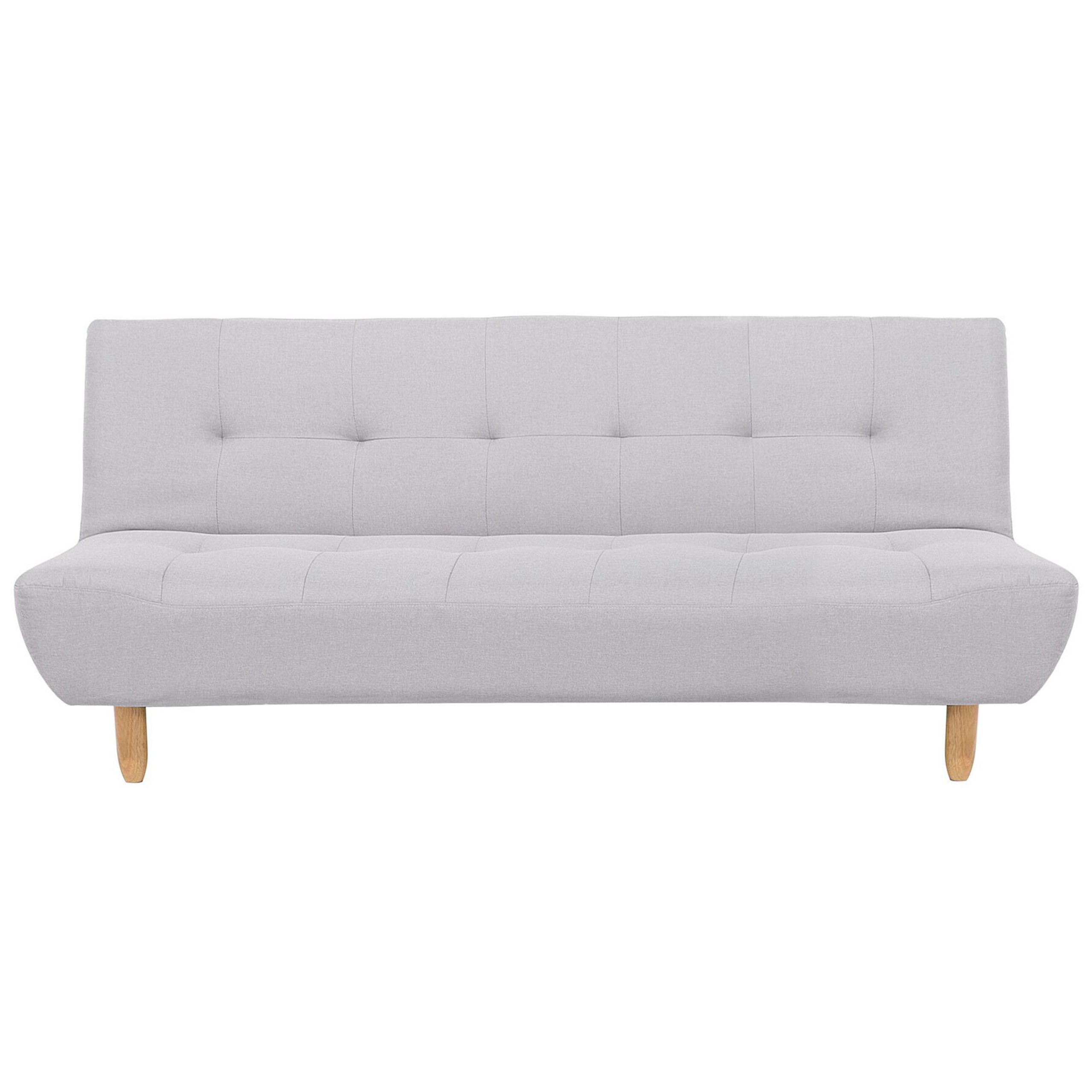Beliani Sofá-cama de 3 lugares em tecido cinzento claro design escandinavo ultra confortável e elegante