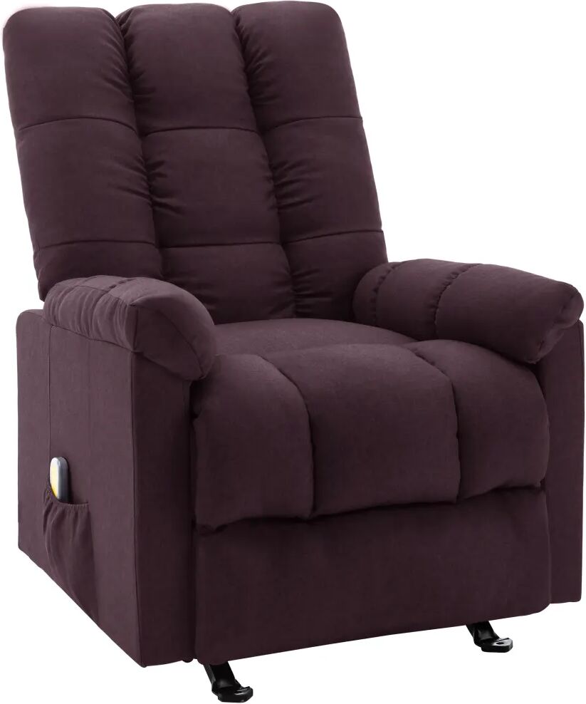 vidaXL Poltrona de massagens reclinável tecido roxo