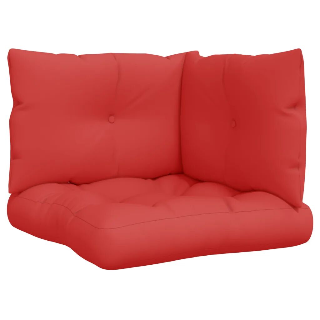 vidaXL Almofadões para sofá de paletes 3 pcs tecido vermelho