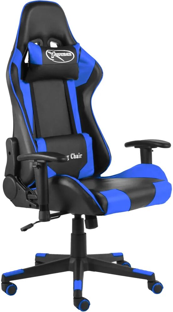 vidaXL Cadeira de gaming giratória PVC azul