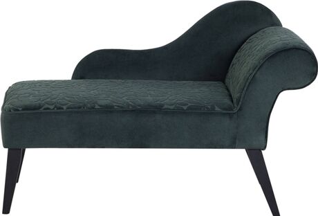 Beliani Chaise-Longue Biarritz (Verde - Veludo - 56x116x78 cm)