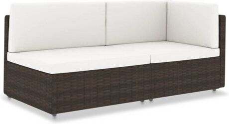 Vidaxl Sofá Seccional 49514 Castanho (Poli Ratam - 78.5 x 65.5 x 52 cm)