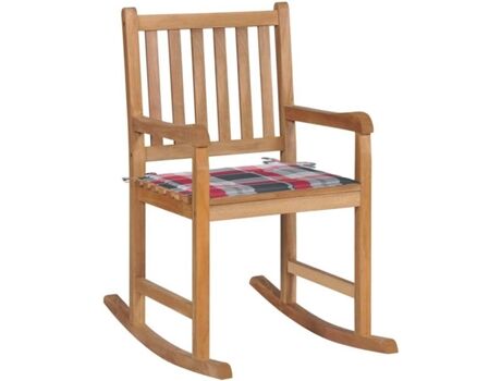 Vidaxl Cadeira de Baloiço com Almofadão (Castanho - Teca - 58 x 92.5 x 106 cm)