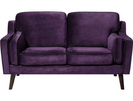 Beliani Sofá Lokka (Roxo - Veludo - 83x150x85 cm)