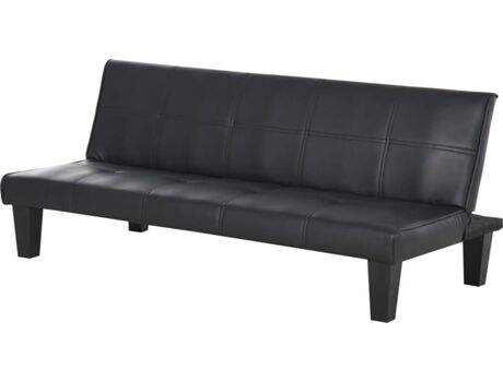 Homcom Sofá-Cama Preto (PVC - 165x75,5x70 cm)