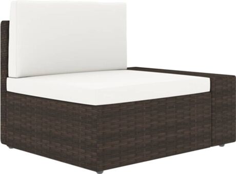 Vidaxl Sofá Canto Apoio de Braços 49509 Castanho (Poli Ratam - 78.5 x 65.5 x 52 cm)