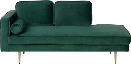 Beliani Chaise-Longue Miramas (Verde - Veludo - 79x171x63 cm)