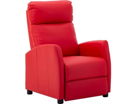Vidaxl Cadeira Reclinável 289721 Couro Artificial Vermelho