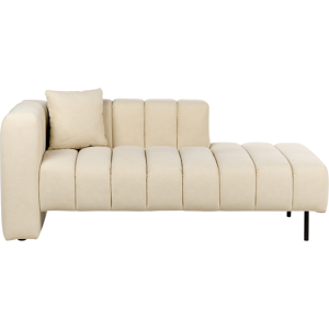 Beliani Vänstervänd Schäslong Beige klädsel i sammet Svarta ben Sittdyna Modern Glam Design