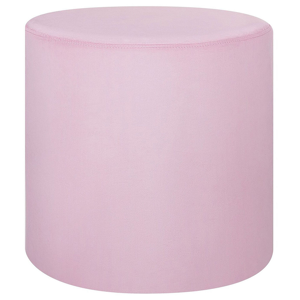 Beliani Sittpuff Sammet Rosa Rund Ottoman Fotpall