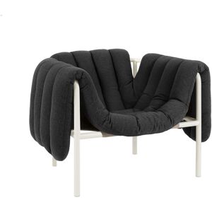 Hem - Puffy Lounge Chair - Anthracite/cream - Anthracite/cream - Beige,Grå - Fåtöljer - Bomull/naturmaterial/metall/skum/plast