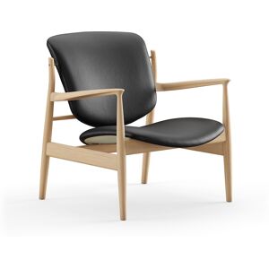 House Of Finn Juhl - France Chair, Oak, Leather Group 2, Nevada Nv0500s Black - Black - Träfärgad,Svart - Fåtöljer - Läder/trä