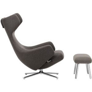 Vitra - Grand Repos Low  Panchina 750, Dark Powder Coated Base, Back/seat Leather Premium L40 Chocolate - Brun - Fåtöljer - Dun/läder/metall/skum/plast