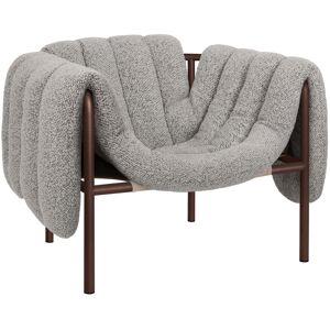 Hem - Puffy Lounge Chair - Pebble/chocolate Brown - Pebble/chocolate Brown - Brun,Grå - Fåtöljer - Bomull/naturmaterial/metall/syntetiskt/skum/plast