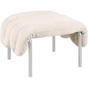 Hem - Puffy Ottoman - Natural/stainless - Natural/stainless - Silver,Beige - Fotpallar - Bomull/naturmaterial/metall/skum/plast