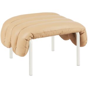 Hem - Puffy Ottoman - Sand Leather/cream - Sand/cream - Beige - Fotpallar - Läder/naturmaterial/metall/trä/skum