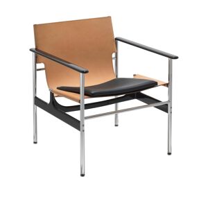 Knoll - Pollock Arm Chair, Svart Koskinn, Sittdyna I Läder Velluto Pelle - Black Vpblk - Silver, Svart - Svart - Fåtöljer - Läder/metall