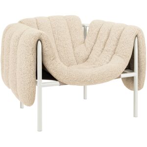 Hem - Puffy Lounge Chair - Eggshell/cream - Eggshell/cream - Beige - Fåtöljer - Bomull/naturmaterial/metall/syntetiskt/skum/plast