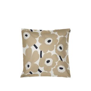 Marimekko - Pieni Unikko Cushion Cover 50x50 Cm Off-White, Beige, Dark Blue - Prydnadskuddar Och Kuddfodral - Vit