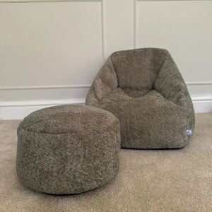 rucomfy Beanbags Snug Kids Snuggle Chair Beanbag And Footstool Bundle gray/brown 50.0 H x 48.0 W x 46.0 D cm