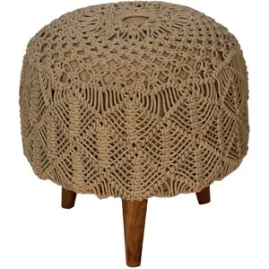 World Menagerie Feldspar 40Cm Wide Round Footstool Ottoman brown 40.0 H x 40.0 W x 40.0 D cm