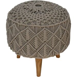 World Menagerie Feldspar 40Cm Wide Round Footstool Ottoman gray 40.0 H x 40.0 W x 40.0 D cm