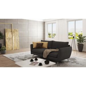 Zipcode Design Modern Sofa 3 seater Sharece with Silver Metal Legs gray 87.0 H x 203.0 W x 92.0 D cm