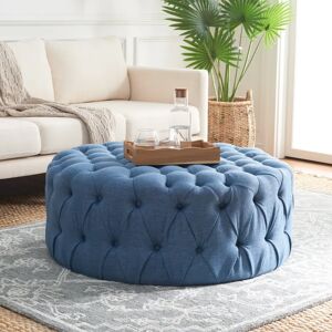 Three Posts Trafford 100Cm Tufted Round Cocktail Ottoman blue 40.89 H x 100.0 W x 100.0 D cm