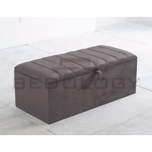 Bedology 100Cm Wide Velvet Rectangle Storage Ottoman gray 40.0 H x 100.0 W x 45.0 D cm